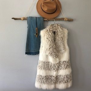 H&M Faux Fur Sherpa Sleeveless Vest Jacket